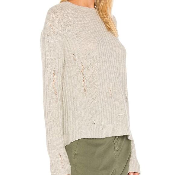 Nili Lotan Gray Cashmere Baxter Distressed Sweater Size XS - Picture 2 of 10
